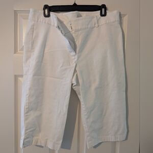 Ann Taylor Knee Length White Cotton Shorts